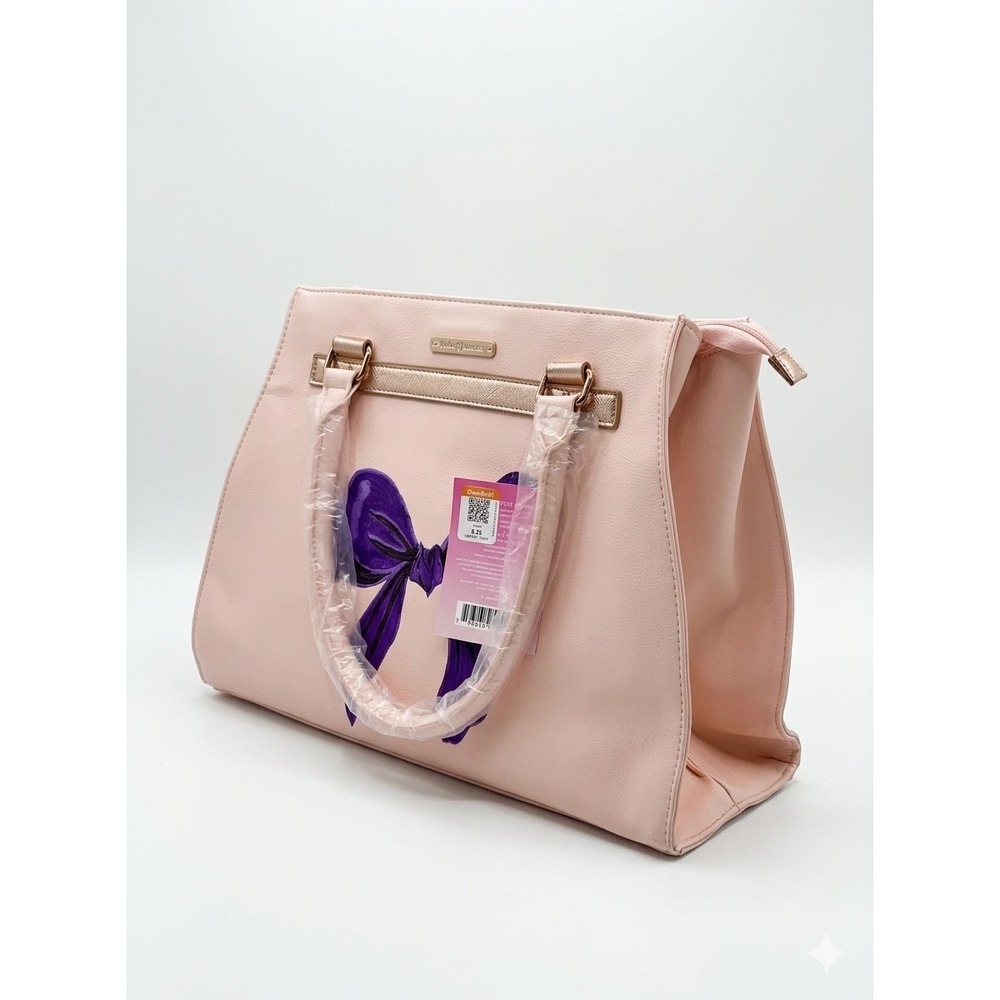 Juicy Couture Pink Bow Tote Bag Rose Gold Hardware Gift Satchel with tags - B009
